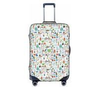 jingong The Nature Wildlands Activities Pattern Print Elastic Luggage Suitcase Covers Adult Luggage Protector Travel Suitcase Protective Cover