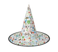 jingong The Nature Wildlands Activities Pattern print Halloween hat, set of 2,fit for family themed parties, courtyard decoration, carnival parties