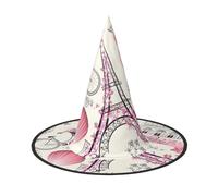 jingong The Paris Tower and a Bicycle print Halloween hat, set of 2,fit for family themed parties, courtyard decoration, carnival parties