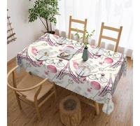 jingong The Paris Tower and a Bicycle Square tablecloth, fit for coffee tables, kitchens, restaurants, and desktop decoration