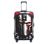 jingong USA Flag American Spartan Print Elastic Luggage Suitcase Covers Adult Luggage Protector Travel Suitcase Protective Cover