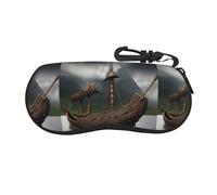 jingong Vikings Boat Ultra-Lightweight Flexible Eyeglass Case - Spacious Design for Glasses, Unisex Eyeglass Case