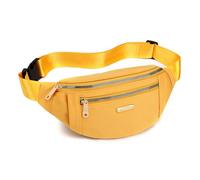 JINGQBD bumbags for Ladies with Multiple Pockets, Adjustable Belt, Waterproof, Lightweight Running, Hiking, Shopping-Yellow