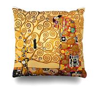 jingqi Square 45X45CM Gustav Klimt The Tree of Life Decorative Pillow Case Home Decor Pillowcase