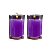 Jingsen 2 Pcs/Set Cup Packaged Aromatherapy Candle,45-50 Degree Low-Temperature Candle, Smoke-Free Cotton Core, Suitable for Weddings, Home Decoration and Spa Centers (Purple - Lavender)