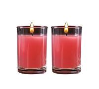 Jingsen 2 Pcs/Set Cup Packaged Aromatherapy Candle,45-50 Degree Low-Temperature Candle, Smoke-Free Cotton Core, Suitable for Weddings, Home Decoration and Spa Centers (Pink - Rose Fragrance)