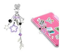 JINGSEN Charm Chains,Cute E-Reader Phone Charm Bracelets Accessories for Reader Booklovers Women,Charms Compatible for Phone(Purple Star)