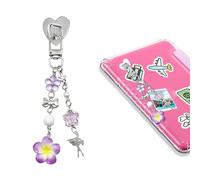 JINGSEN Charm Chains for Kindle,Cute E-Reader Phone Charm Bracelets Accessories Gift for Reader Booklovers Women,Charms Compatible for Kindle,E-Reader,Phone (Purple)
