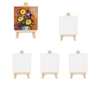 JingxuanCB 4Pcs Foldable Modern Wooden Art Display Stand Set - Mini Canvas Easel, Adjustable Tabletop Easel Stand for Display Photos, Drawing