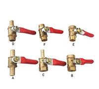 JINGYAN Ball Valves Brass Ball Valve Water Oil Air Gas Fuel Line Shutoff Pipe Fittings Pneumatic Connector Controller Handle Hose Barb Inline(3/8",C_12MM Barb)