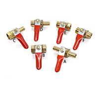 JINGYAN Ball Valves Brass Water Air Gas Fuel Line Shutoff Ball Valve Pipe Fittings Pneumatic Connector Controller Handle Hose Barb Inline(1/2",C_10MM Barb)