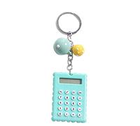 JINGYAN Basic Calculators Creative Lovely Biscuit Shape Mini Keychain Portable Plastic Calculator Student Tool Button Battery Business Study Supplies(Green)