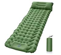 JINGYAN Beach Blankets Ultralight Camping Air Mattress Sleeping Pad Inflatable Bed Beach Picnic Mat Nylon Tent Cushion(Green)