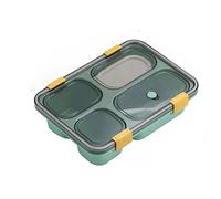JINGYAN Bento Box 3/4/5Grids Lunch Box Bento Containers for Adult Picnic Microwave(4 Grid Green)