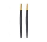 JINGYAN Chopsticks 2 Pairs 304 Stainless Steel Chopsticks, Non-Slip Pointed ,Kitchen Utensils Reusable Metal ,Sushi Tableware(Black Gold)