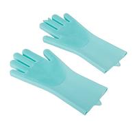 JINGYAN Cleaning Gloves Magic Silicone Dishwashing Brush Sponge Rubber Scrub Gloves Kitchen Cleaning(Green)