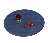 JINGYAN Coasters 4pcs/ Lot Placemat Oval Waterproof Adiabatic Solid Color Can Be Washed Table Cover Use For Dining Coffee Restaurant(Color 1)