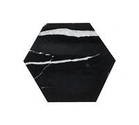 JINGYAN Coasters Cup Mat Marble Pattern Hexagon Shape Smooth Surface Round Tea Pad Table Holder for Home Coaster Kitchen Accessories(Schwarz,Hexagonal)