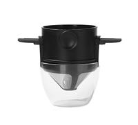 JINGYAN Coffee Filters Foldable Portable Coffee Filter Stainless Steel Drip Tea Cup Holders Reusable Paperless Pour Over Stand Dripper Strainers(Schwarz)
