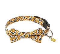 JINGYAN Collars Cat Collar Breakaway Flower Print Adjustable for Kitten Dogs Necklace Dog Bow Tie Collars for Kittens Kat(Cat Collar 5,M)