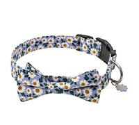 JINGYAN Collars Cat Collar Breakaway Flower Print Adjustable for Kitten Dogs Necklace Dog Bow Tie Collars for Kittens Kat(Cat Collar 2,L)