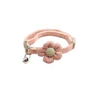 JINGYAN Collars Pet Collar Traction Cute Cartoon Flower Bell Cat Necklace Adjustable Bow Tie Dog Puppy Kitten Accessories(Light pink)