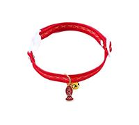 JINGYAN Collars Red Velvet Phnom Penh Cats Collar Fashion Holiday Party Fish Pattern Bells Collars Pets Puppy Pendant Necklace Chain Accessories(Style 2)