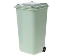 JINGYAN Desk Bins NEW Mini Wheelie Trash Can Pen Holder Storage Bin Desktop Organizer Garbage Bucket Recycling Organizador Desk Box(Green)