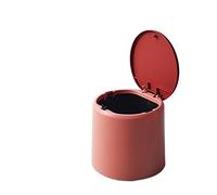 JINGYAN Desk Bins Small Plastic Bucket Cute Trash Bin Bedroom Desk Eco-Friendly Mini Paper Basket Vuilnisbak Kawaii Can ED50TC(Red)