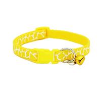 JINGYAN Dog Basic Collars Cat Puppy Safety Casual Nylon Dog Collar Neck Strap Fashion Adjustable Camo Pet Buckle With Bell Accessories(YE)