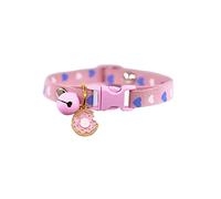 JINGYAN Dog Basic Collars Lovely Sun Flower Pendant Cat Collar with Bell Heart Printed Neck Jewelry Small Dog Necklace Puppy Kitten Accessories(Pink,S(20-30CM))