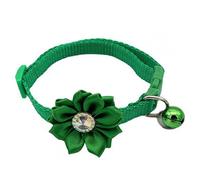 JINGYAN Dog Basic Collars Nice-looking Kitten Collar Easy-wearing Decorative Adorable Cute Dog Cats Flower with Bell(Green)