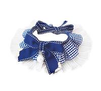 JINGYAN Dog Basic Collars Nice-looking Pet Neck Bow Wear-resistant Decor Accessory Non-allergic Cats Dogs Tie Collar(Blue,XS)
