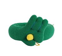 JINGYAN Dog Beds Cat Winter Cute Nest Small Dogs Deep Sleep Thicken Short Plush Kennel Pet Semi Enclosed Round Sofa Bed Puppy Warm Cushion(Green)
