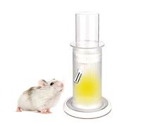 JINGYAN Dog Water Bottle Hamster Glass Tank Water Bottle With Lights Stand Detachable Leak-proof Drinking Supplies For Guinea Pigs Hamsters Hedgehogs(White)