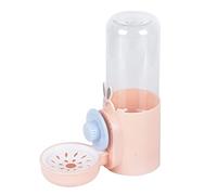 JINGYAN Dog Water Bottle Rabbit Automatic Feeder For Cage Hanging Water Dispenser Water Bottle Food Bowl For Small Animal Hedgehog Hamster(Pink)