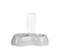JINGYAN Dog Water Bottle With Drinking Bottle Plastic Pet Double Bowl With Water Storage A Dual-use Bowl For Eating And Drinking Dog Bowl Cat Pet Bowl(Grau)