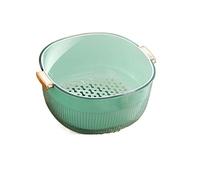 JINGYAN Drain Basket Drain Basket Kitchen Tools Drain Plastic Fruit Vegetable Washing Basket Drainer Creative Food Colander Baskets Filter Shelf(Green)