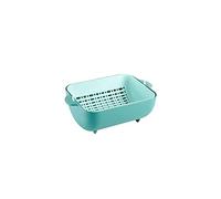 JINGYAN Drain Basket Kitchen Colander Strainer Bowl Set Double Layered Drain Basin Basket(Green)