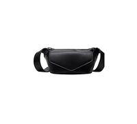 JINGYAN Fashion Waist Packs PU Leather Women Chest Bag Casual Fashion Waist Travel Small Shoulder Wild Pure Color Ladies Belt Messenger(Schwarz)