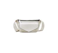 JINGYAN Fashion Waist Packs PU Leather Women Chest Bag Casual Fashion Waist Travel Small Shoulder Wild Pure Color Ladies Belt Messenger(White)