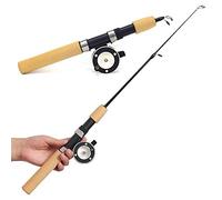 JINGYAN Fishing Rods Spinning Reel and 2-Piece Fishing Rod Combo, Graphite with Cork Handle, Reel， Rods，Graphite Lightweight Ultra Light Trout Rods ，Portable(80cm)