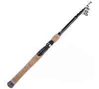 JINGYAN Fishing Rods Telescopic Lure Rod 1.8M 2.1M .4M .7M Carbon Fiber Cork Wood Handle Spinning Fishing Pole Tackle(Blue B,1.8 m)