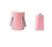 JINGYAN Foot Soaks Camping Foldable Basin Travel Washbasin Bucket Fishing Folding Foot Bath Sink Soak Bag Multifunctional(Pink)