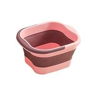 JINGYAN Foot Soaks Foot bath tub with massage roller foldable bucket Dormitory foot washing artifact(Pink)