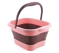 JINGYAN Foot Soaks Foot Soaking Bath Basin Collapsible Soak Feet Spa Massage Bucket With Handle Pedicure For Stress Relief(Red)
