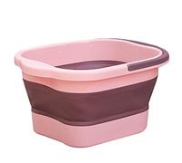 JINGYAN Foot Soaks Foot SPA Bath Tub Basin Tools Spa Foldable Footbath For Soaking Stress Relief Portable Collapsible(Pink)