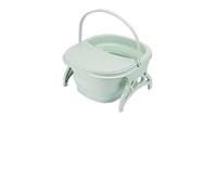 JINGYAN Foot Soaks Footbath Portable Bathtub Plain Foaming Foot Soaking Bucket Massage Collapsible Basin with Lid(Green)
