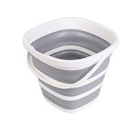 JINGYAN Foot Soaks Silicone Bucket for Fishing Folding Collapsible Car Wash Outdoor Square Barrel Bathroom Kitchen Camp(Gray)