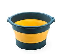 JINGYAN Foot Soaks Silicone Folding Foot Bath Bucket Household Portable Massage Wash Basin Retractable(Blue)